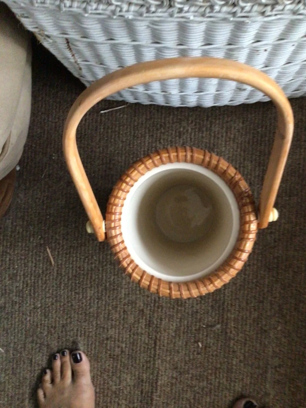 Nantucket basket wine cooler or flower vase